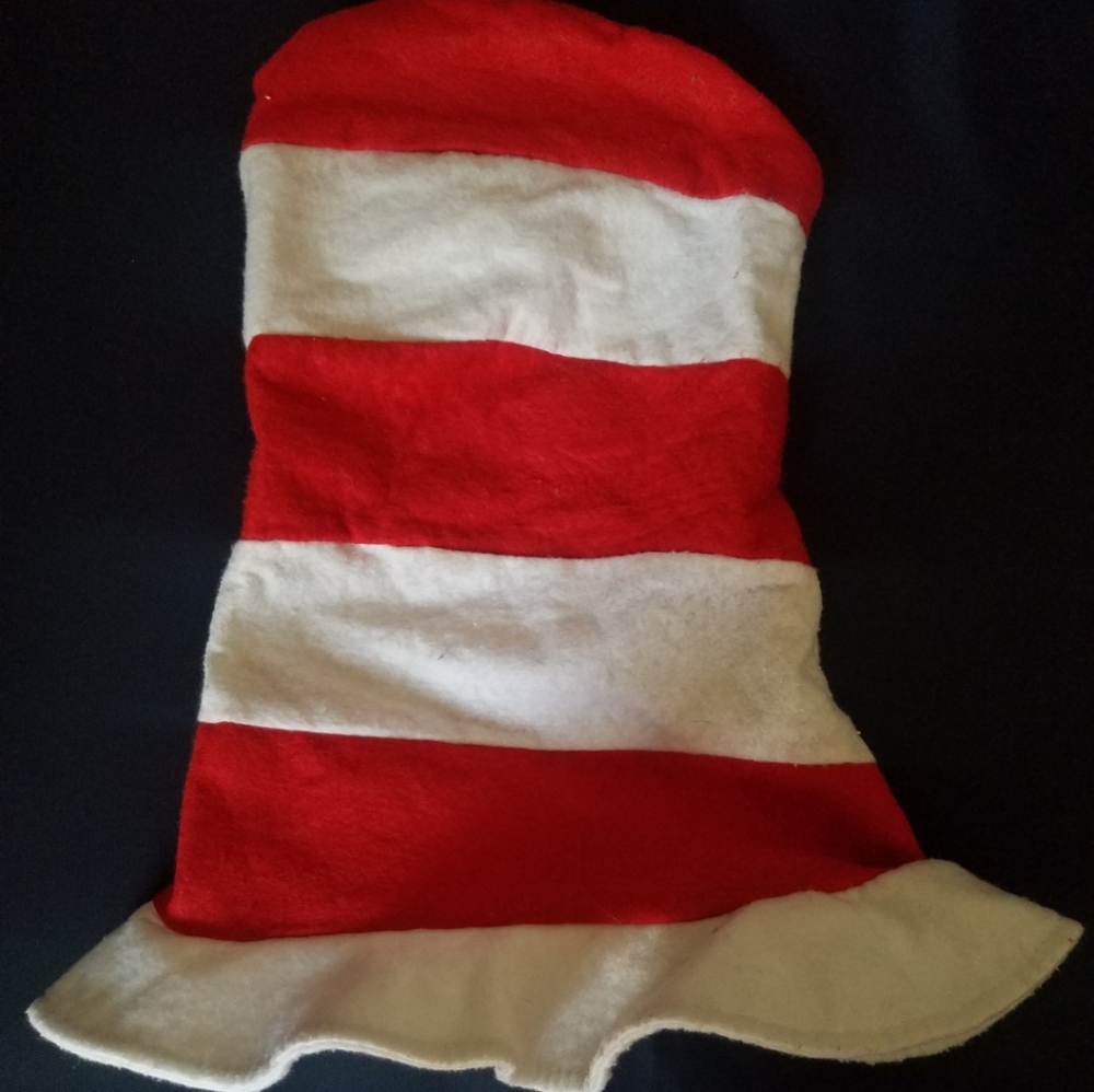 Red and white striped hat